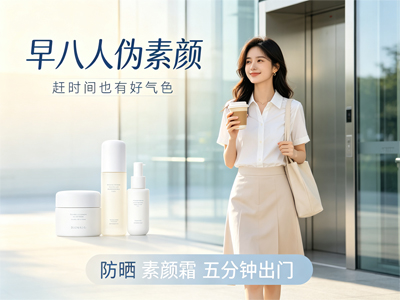 早八人5分钟出门伪素颜教程：素颜霜+防晒正确搭配